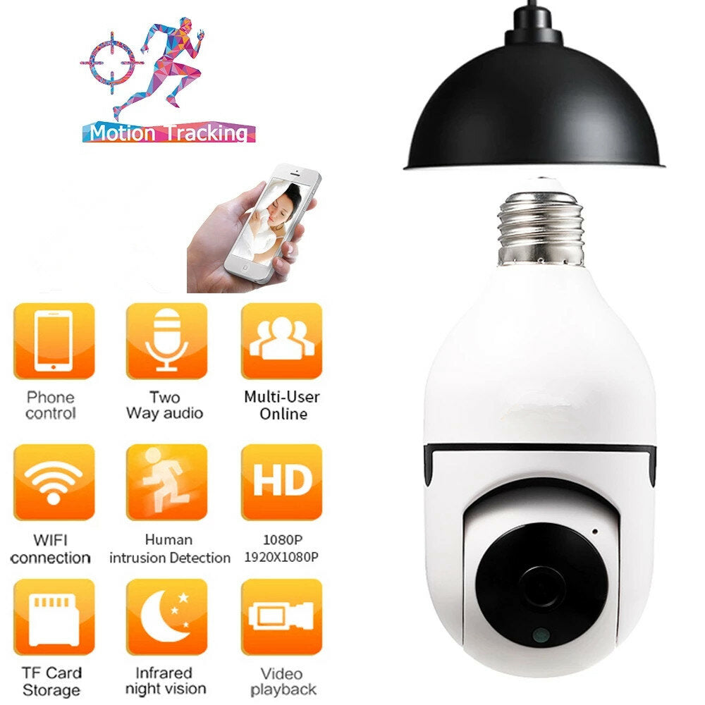 E27 2mp Mini Ptz Full Hd Wifi Ip Camera With Bulb Socket
